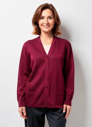 Gilet manches longues stretch rouge ELLEMME femme