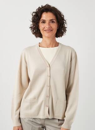 Gilet manches longues stretch beige ELLEMME femme