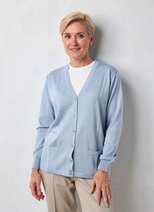 Gilet manches longues stretch bleu ELLEMME femme