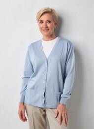 Gilet manches longues stretch bleu ELLEMME femme