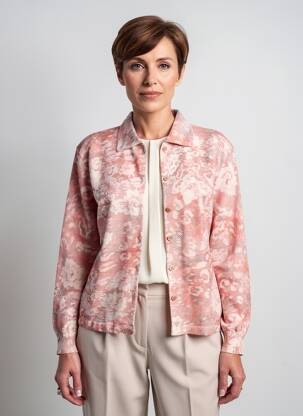 Gilet manches longues stretch rose GRIFFON femme