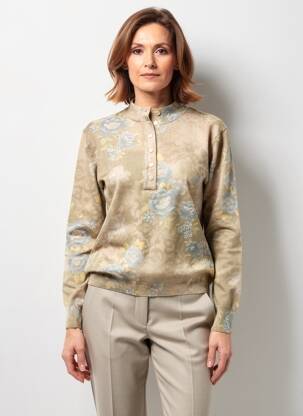Pull stretch manches longues vert EDWIGE femme