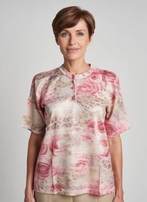 Pull coupe cintrée manches courtes rose GRIFFON femme