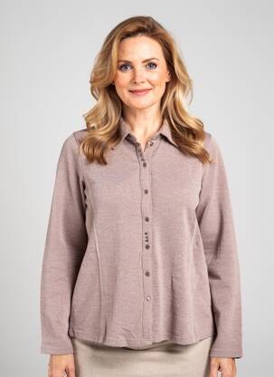 Chemisier coupe cintrée manches longues marron I.ODENA femme