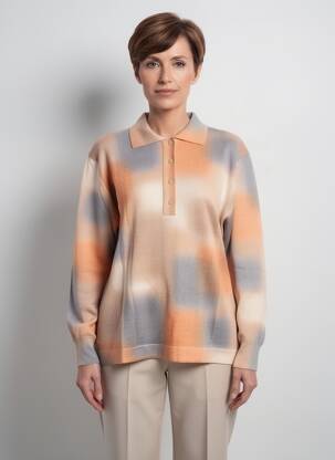 Pull coupe cintrée manches longues orange EDWIGE femme