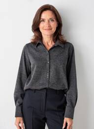 Chemisier coupe cintrée manches longues gris I.ODENA femme