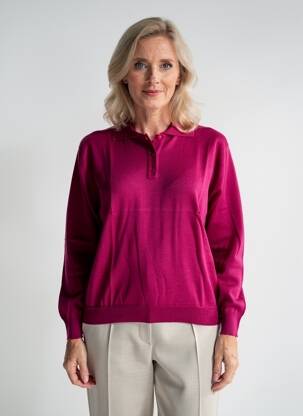 Pull stretch manches longues rose EDWIGE femme