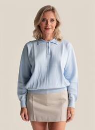 Pull stretch manches longues bleu EDWIGE femme