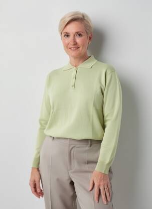 Pull stretch manches longues vert EDWIGE femme
