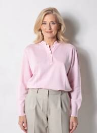 Pull tissage chiné manches longues rose EDWIGE femme