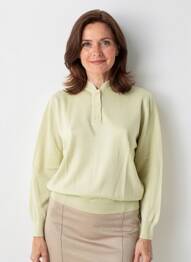Pull tissage chiné manches longues vert EDWIGE femme