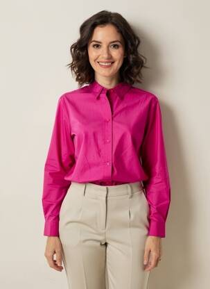 Chemisier coupe droite manches longues rose CECIL femme