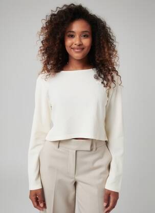 Top stretch manches longues beige ONLY femme