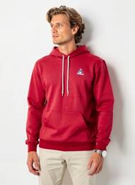Sweat-shirt à capuche broderie manches longues rouge LE COQ SPORTIF homme