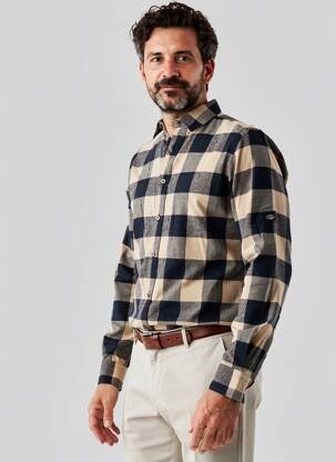 Chemise manches longues imprimé carreaux bleu ONLY & SONS homme