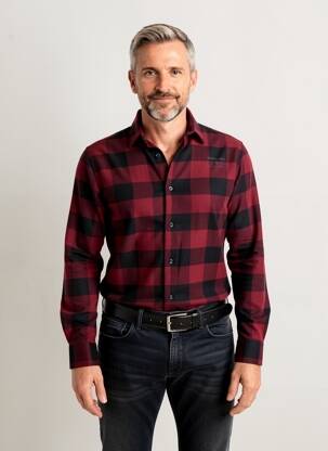 Chemise manches longues imprimé carreaux rouge ONLY & SONS homme