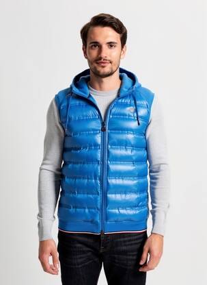 Doudoune finition intérieure doublée a capuche bleu SERGE BLANCO homme