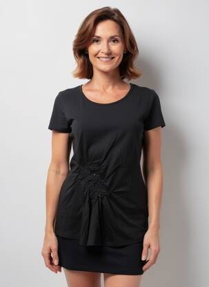 T-shirt stretch manches courtes noir KATMAI femme
