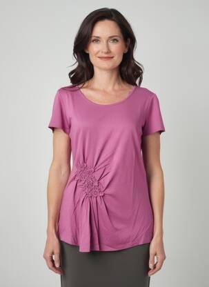 T-shirt stretch manches courtes violet KATMAI femme