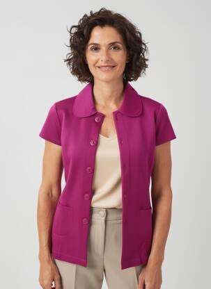 Gilet manches courtes coupe droite violet PAUPORTÉ femme