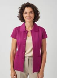 Gilet manches courtes fermeture boutonnée sur le devant violet PAUPORTÉ femme