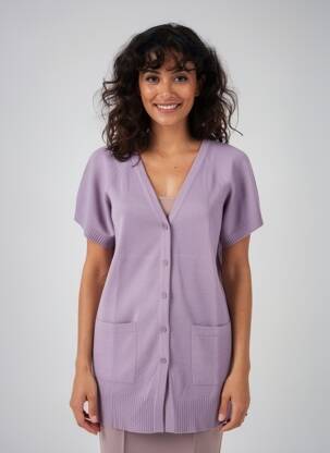 Gilet manches courtes coupe droite violet ESCORPION femme