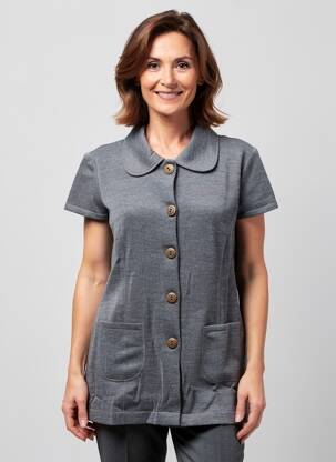 Gilet manches courtes coupe droite gris PAUPORTÉ femme