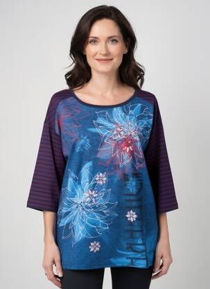T-shirt manches 3/4 manches 3/4 bleu OLSEN femme