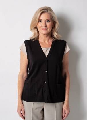 Gilet sans manche coupe droite noir RODAM femme