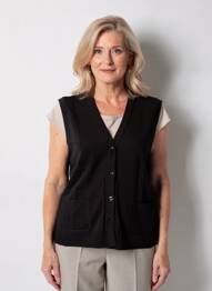 Gilet sans manche maille fine noir RODAM femme