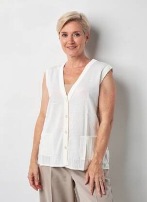 Gilet sans manche coupe droite blanc RODAM femme