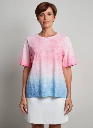 T-shirt coupe droite manches courtes rose RABE femme
