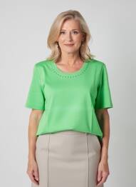 T-shirt coupe droite manches courtes vert RABE femme