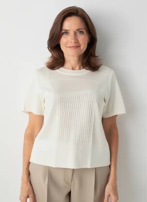 T-shirt coupe droite manches courtes beige PAUPORTÉ femme