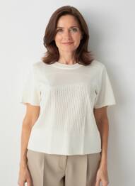 T-shirt coupe droite manches courtes beige PAUPORTÉ femme