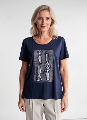 T-shirt coupe droite manches courtes bleu FINETTE femme