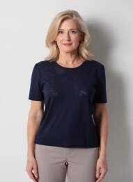 T-shirt coupe cintrée manches courtes bleu RODAM femme