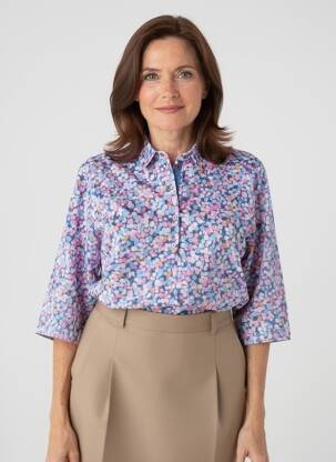 Polo coupe droite manches courtes bleu RABE femme