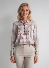 Polo coupe droite manches longues marron RABE femme