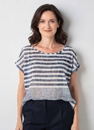 Top manches courtes manches courtes bleu CONCEPT K femme