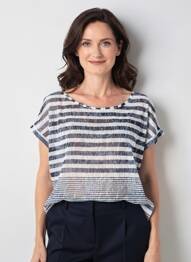 Top manches courtes manches courtes bleu CONCEPT K femme