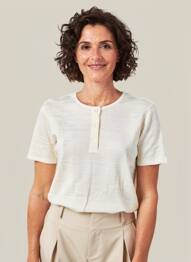 T-shirt coupe droite manches courtes beige EDWIGE femme