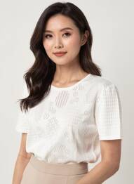 T-shirt coupe cintrée manches courtes blanc RODAM femme