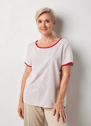 Blouse légère et transparente manches courtes blanc GRIFFON femme
