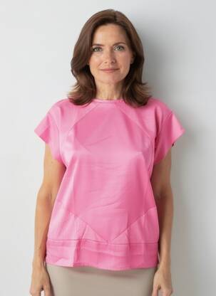 T-shirt coupe droite manches courtes rose OLSEN femme