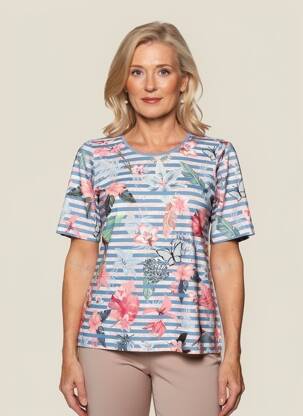 T-shirt stretch manches courtes bleu RABE femme