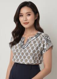 T-shirt imprimé fantaisie manches courtes blanc OLSEN femme