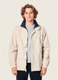 Coupe-vent fermeture zippée sous rabat scratché a capuche beige CBK homme