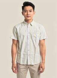 Chemise manches courtes coupe droite vert CBK homme