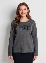 Pull coupe cintrée manches longues gris KALAÏS femme